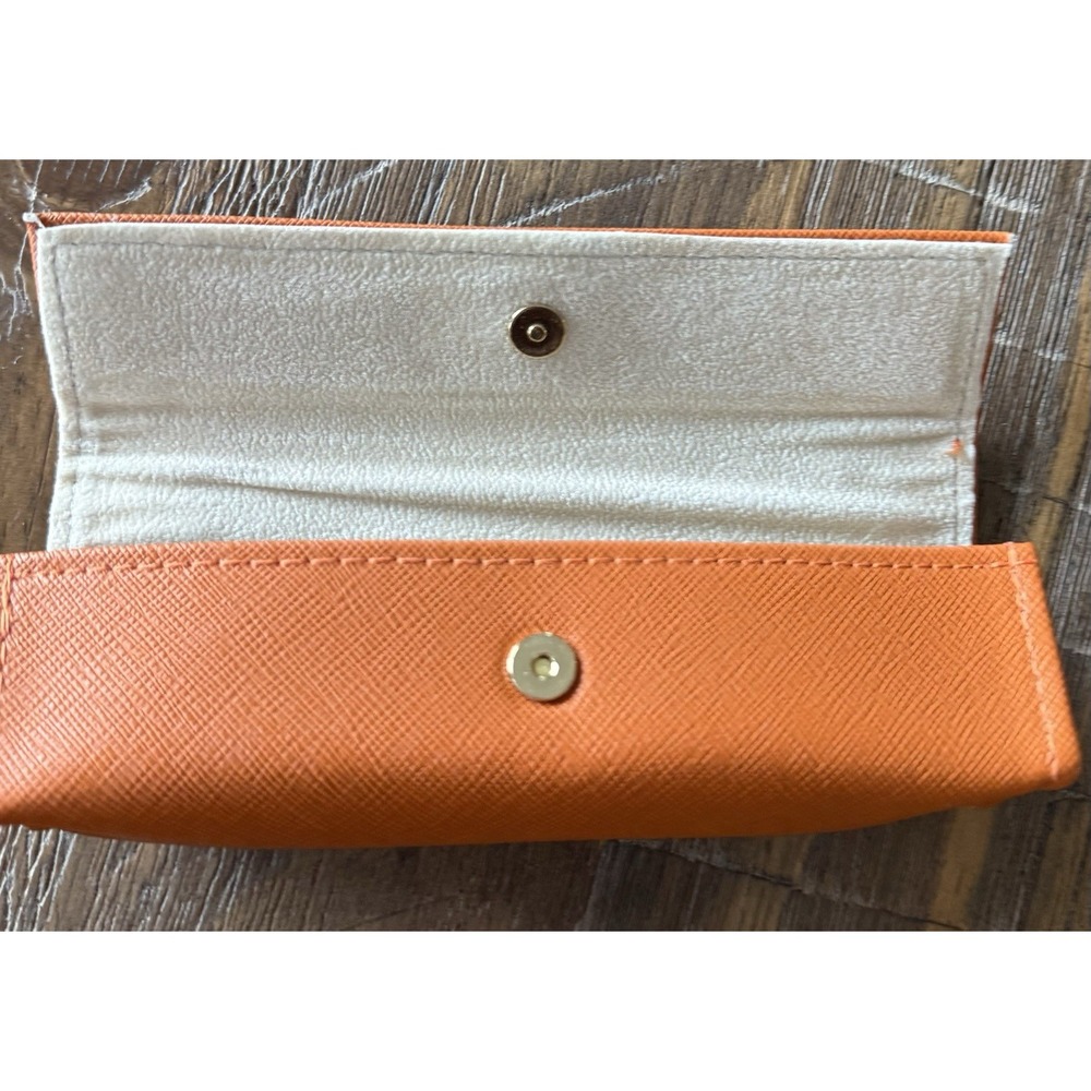 Tory Burch Authentic Eyeglasses Sunglasses Soft Case With Pouch Orange Gold Logo - Picture 6 of 6